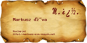 Markusz Éva névjegykártya